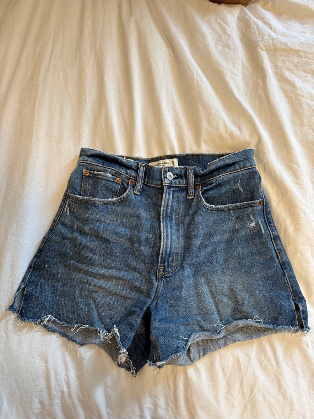 Abercrombie & Fitch Distressed Denim Cutoff Shorts - Blue